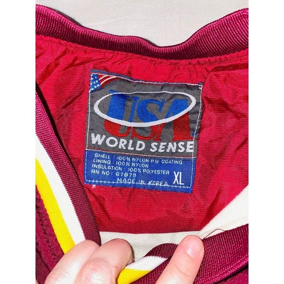 E1 vintage vtg Florida State Seminoles Pullover jacket XL world sense made Korea - Picture 3 of 6